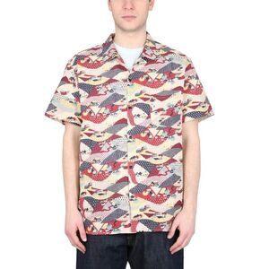 YMC Men's Japanese Landscape Print Short Sleeve Shirt Men MULTICOLOUR Shirts